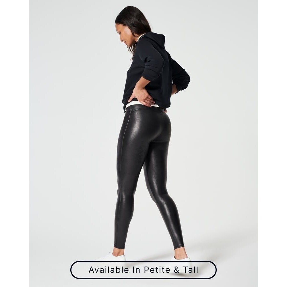 Spanx Faux Leather Leggings Black High Waist Shaping Leggings S/P‎ 20110R